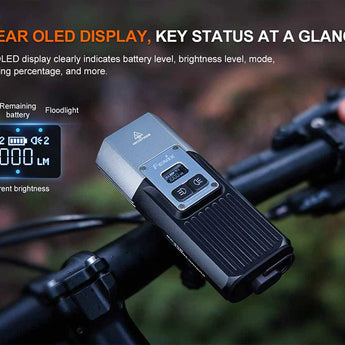 Fenix BC45R Bike Light Infographic - Clear OLED Display