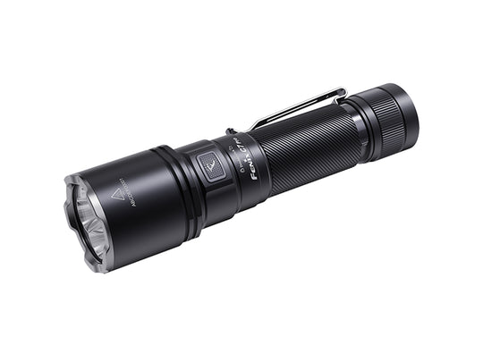 Black flashlight on a white background