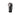 Black flashlight with a white light on a white background