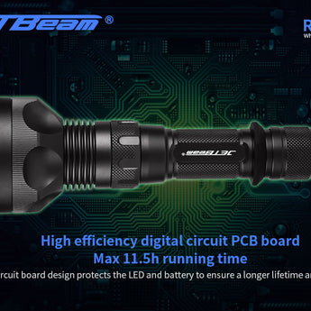 Jetbeam RRT-M1X White Laser Searchlight - 480 Lumens - Includes 1 x 5100mAh 21700