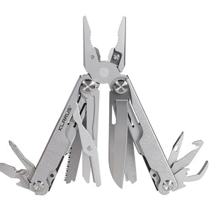 Klarus MT07 multi-tool pliers side profile with all tools showing