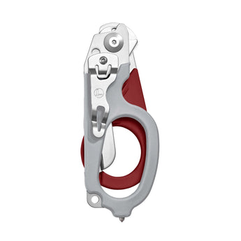 Leatherman Raptor Response Shears - Red/Gray - Closed, Pocket Clip Showing