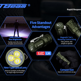 JETBeam RRT0 Pro LED Flashlight - 1680 Lumens - Uses 1 x 16340 - Green/Gray