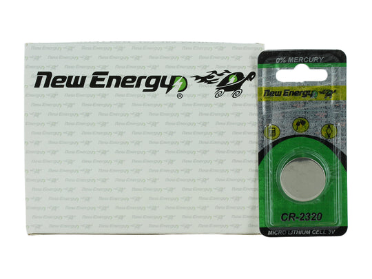New Energy CR2320 3V 130mAh Lithium Primary (LiMNO2) Coin Cell Battery - Hologram Packaging - 36pc Carton Tear Strip