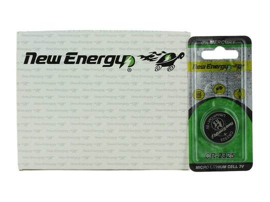 New Energy CR2325 3V 190mAh Lithium Primary (LiMNO2) Coin Cell Battery - Hologram Packaging - 36pc Carton Tear Strip