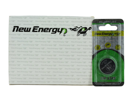 New Energy CR2335 3V 300mAh Lithium Primary (LiMNO2) Coin Cell Battery - Hologram Packaging - 36pc Carton Tear Strip