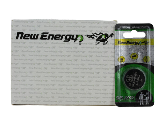 New Energy CR2412 3V 250mAh Lithium Primary (LiMNO2) Coin Cell Battery - Hologram Packaging - 36pc Carton Tear Strip