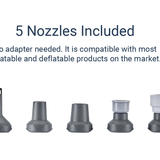 Nitecore AP01 Air Pump - 5 Multipurpose Nozzle Adapters Included