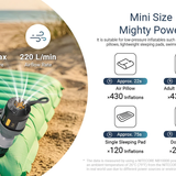 Nitecore AP01 Air Pump - Example Airflows and Inflation Times