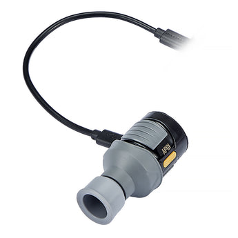 Nitecore AP01 Air Pump - Plugged In, with Inflation Adapter Attached