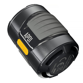Nitecore AP01 Air Pump - Upright, Right-facing Diagonal View; Bottom Air Ports Visible