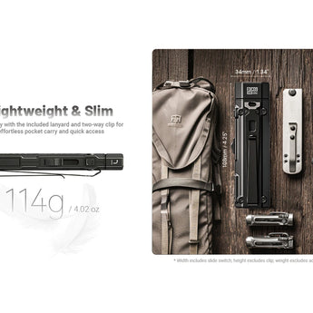 lightweight and slim design with 114g weight