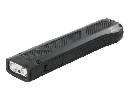 Nitecore EDC17 angled view with textured surface on a white background