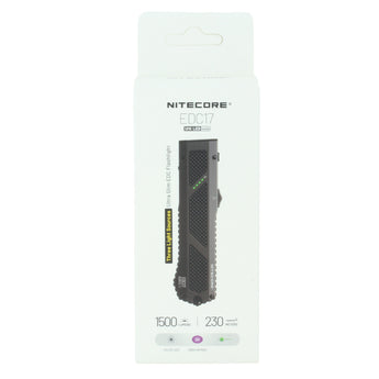 Nitecore flashlight packaging on a white background