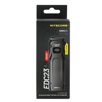 Nitecore EDC23 Saber USB-C Rechargeable LED Flashlight - 2500 Lumens - 2 x NiteLab UHi 25 - Uses Built-in 1500mAh Li-ion Battery Pack