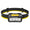 A Nitecore HA19 MCT headlamp with a black and yellow adjustable headband, shown against a solid white background.