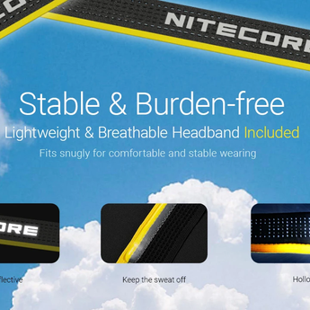 Nitecore HA27 UHE - Reflective, Sweat-wicking, Breathable Headband Slide