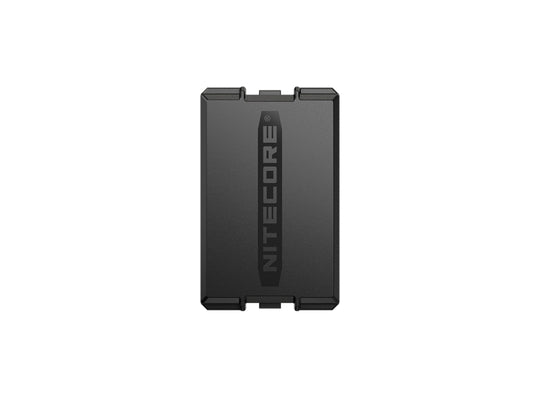 Black Nitecore battery on a white background