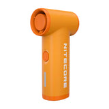 Nitecore NEF Nano Palm-Sized High-Speed Handheld Fan - Angled Left - Orange
