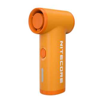 Nitecore NEF Nano Palm-Sized High-Speed Handheld Fan - Angled Left - Orange