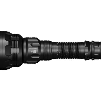 Nitecore P40 USB-C Rechargeable Ultra-Long Throw Dual Beam LEP Flashlight - Horizontal Side View