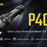 Nitecore P40 USB-C Rechargeable Ultra-Long Throw Dual Beam LEP Flashlight Informational Slide - Ultra Long Throw Dual Beam LEP Flashlight