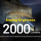 Nitecore P40 USB-C Rechargeable Ultra-Long Throw Dual Beam LEP Flashlight - 2000 Lumens - Includes 1 x 21700