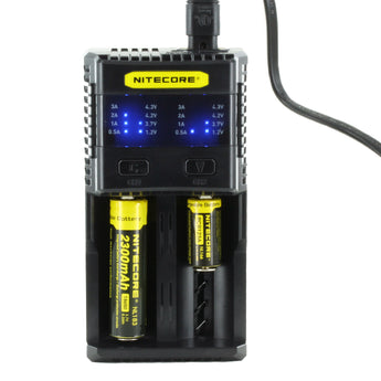 Nitecore Superb Charger SC2 2-Channel Selectable Current Smart Battery Charger for Li-ion, Ni-Cd, NiMH Batteries, and USB Devices