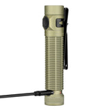 Olight Baton Ultra EDC Flashlight - side profile with USB-C charging cable