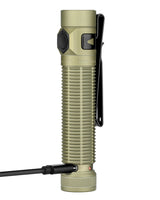 Olight Baton Ultra EDC Flashlight - side profile with USB-C charging cable