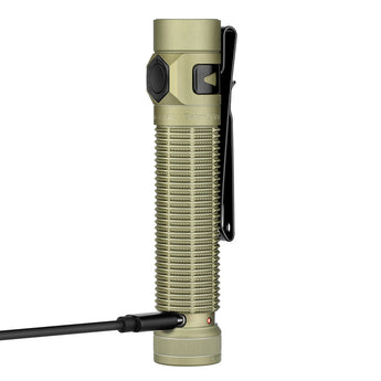 Olight Baton Ultra EDC Flashlight - side profile with USB-C charging cable