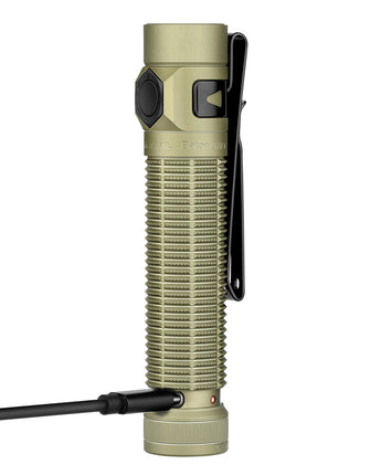 Olight Baton Ultra EDC Flashlight - side profile with USB-C charging cable