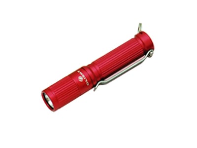 Olight i3 LED Flashlight with 70 Lumen Cree XP-G R5 LED - Uses 1 x AAA - Red Body