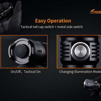 Fitorch P30RGT Rechargeable Tactical LED Flashlight and PowerBank - CREE XP-L - 1180 Lumens - Uses 1 x 18650 (included) or 2 x CR123A