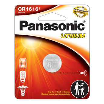 Panasonic CR1616 Lithium Coin Cell Battery - Front View of Packaging