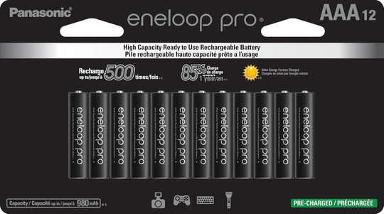 Panasonic Eneloop Pro NiMH Rechargeable AAA Batteries - Front of Packaging