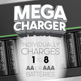 Panasonic Eneloop Pro NiMH Battery 8-Pack and Eight Position Quick Charger