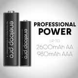 Panasonic Eneloop Pro AA 2600mAh 1.2V Low Self Discharge Nickel Metal Hydride (NiMH) Button Top Batteries - Multiple Quantities Available