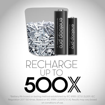 Panasonic Eneloop Pro AA 2600mAh 1.2V Low Self Discharge Nickel Metal Hydride (NiMH) Button Top Batteries - Multiple Quantities Available