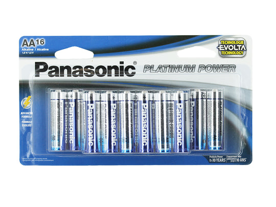 Panasonic Platinum Power AA Batteries - 16-Pack Retail Card - Front of Packaging