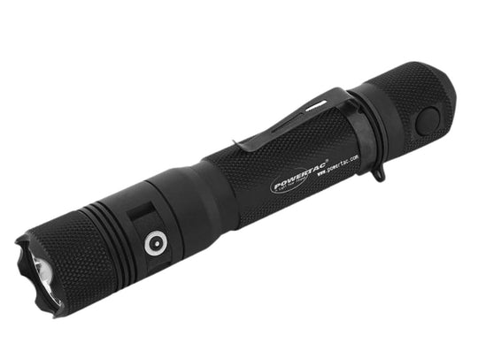 Powertac Huntsman LT LED Flashlight - angled left view