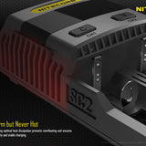 Nitecore Superb Charger SC2 2-Channel Selectable Current Smart Battery Charger for Li-ion, Ni-Cd, NiMH Batteries, and USB Devices