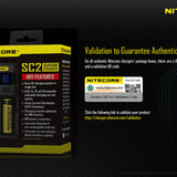 Nitecore Superb Charger SC2 2-Channel Selectable Current Smart Battery Charger for Li-ion, Ni-Cd, NiMH Batteries, and USB Devices