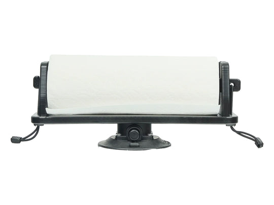 SeaSucker Paper Towel Holder - Black - With attached paper towel roll