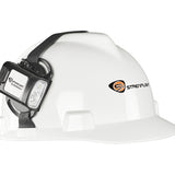 Streamlight SL-SideSaddle Black Mounted on Hard Hat