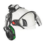 Streamlight SL-SideSaddle Black Mounted on Work Helmet