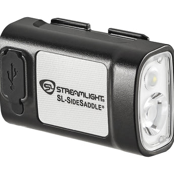 Streamlight SL-SideSaddle Black On Edge Facing Right, Diagonal Angle