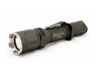 Terralux TT-5 LED Tactical Flashlight 650 Lumens Uses 2 x CR123 or 1 x 18650