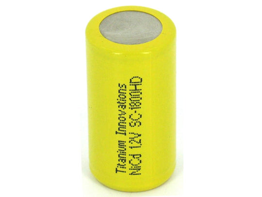Titanium Innovations Sub C 1800mah NiCd 1.2V FLAT TOP,  10C  DISCHARGE RATE  SC-1800HD