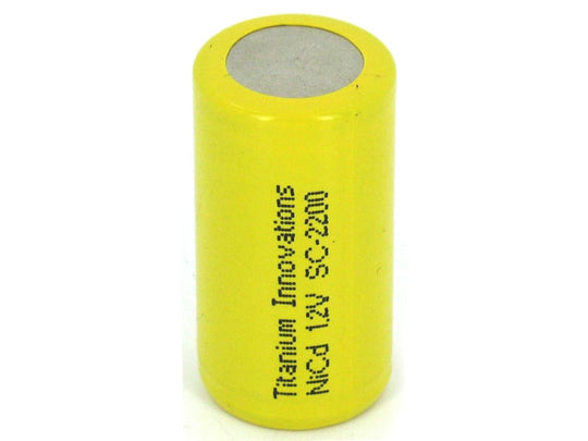 Titanium Innovations Sub C 2200mah NiCd 1.2V FLAT TOP,  5C DISCHARGE RATE  SC-2200